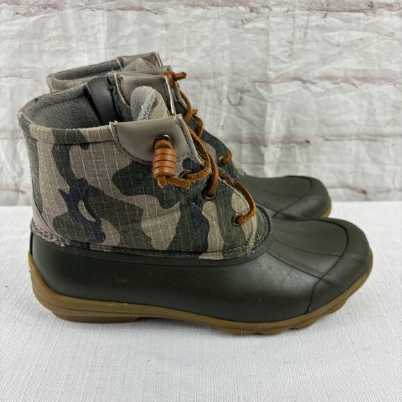 Sperry Women's 9 Brown Camo Syren Gulf Waterproof Rain Duck Boots - Picture 3 of 11